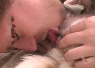 Sweet relaxed retriever is getting a juicy blowjob