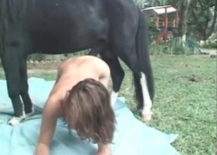 Hardcore sex with a giant dick of a brutal stallion