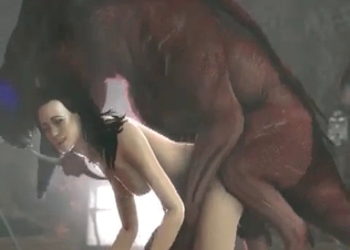 Hardcore anal sex in the doggy pose with a horse