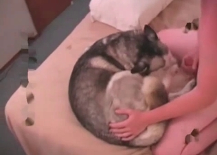 Horny hubby fucks a nice husky in her tight anal hole