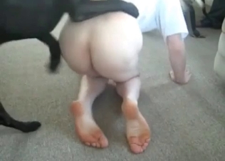 Hardcore animal sex on the floor with a zoophile