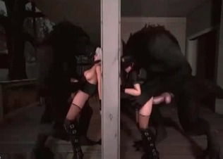 Two satanic black beasts are fucking with the zoophiles