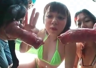 Insanely filthy animal porn with a dog and Asian slut