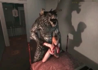 Monster with a huge dick fucks a sweet 3D beauty