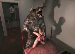 Monster with a huge dick fucks a sweet 3D beauty