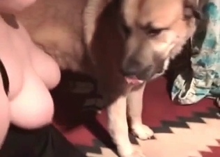 Awesome retriever drills her wide-opened twat