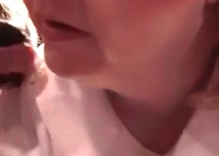 She is swallowing a small and cute dog cock