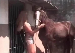Leggy blonde is enjoying crazy zoo porn