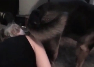 Oral action with a nice dog