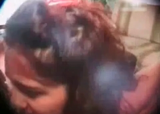 Boxer enjoys her small wet twat