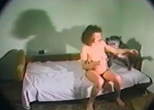 Dark boxer impales her small snatch