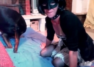 Astonishing girl and her doggy
