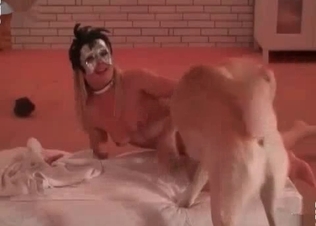 Little puppy fucks her small snatch