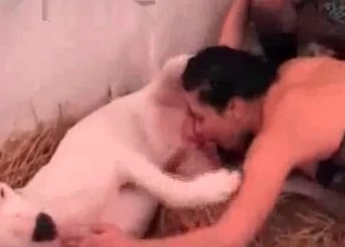 Sexy cutie is enjoying dog sex
