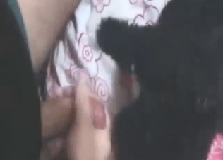 Dude's boner is going to get licked by a mutt